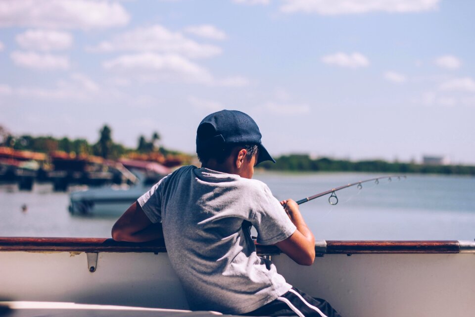 Child fishing boat