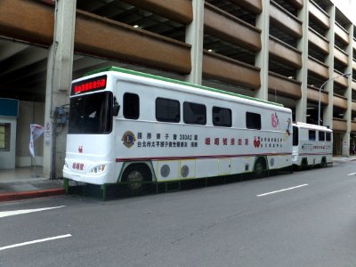 Blood Donation Bus Emei and Shiungshi Parked at Emei Street, Taipei 20120812