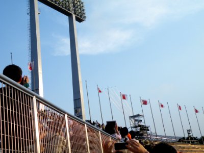 Blue Impulse 2014, fly over Tokyo National Stadium 004