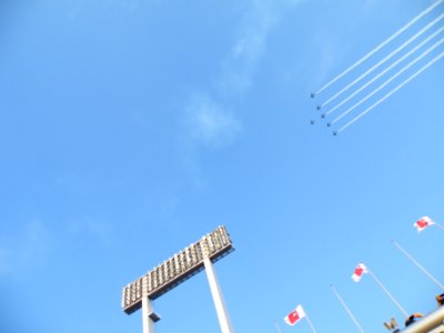 Blue Impulse 2014, fly over Tokyo National Stadium 006