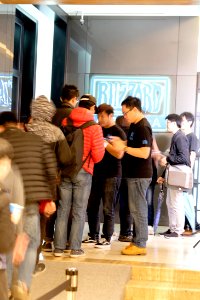 Bizzard Crews Checking Tickets in Entrance of Blizzard Arena Taipei 20180407