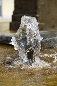 Clear wet water fountain