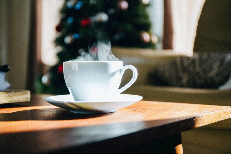 Sunlight hot coffee