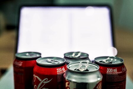 Soda cans coca cola photo