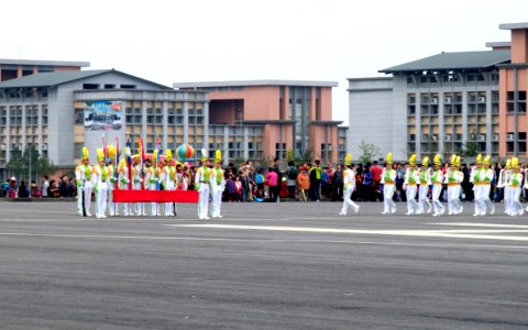 Army Academy R.O.C. Marching Band Walking at Hongchailin Camp Ground 20161224b