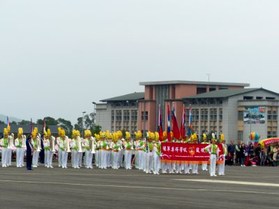 Army Academy R.O.C. Marching Band Stand by at Hongchailin Camp Ground 20161224a