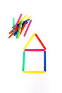 Colored sticks house cottage