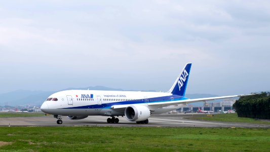 ANA Boeing 787-881 JA835A Departing from Taipei Songshan Airport 20150110c