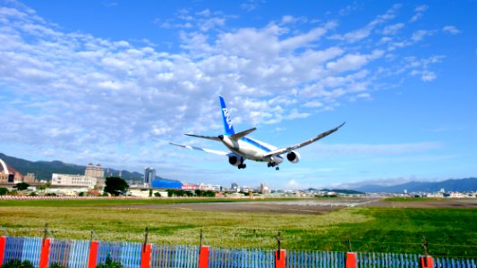 ANA Boeing 787-881 JA874A on Final Approaching at Taipei Songshan Airport 20151222c