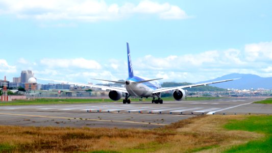 ANA Boeing 787-8 JA807A Taking off from Taipei Songshan Airport 20151003a