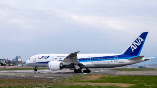 ANA Boeing 787-881 JA835A Departing from Taipei Songshan Airport 20150110e
