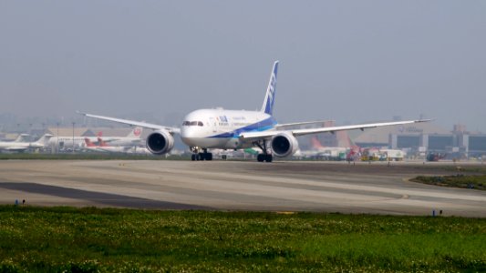 ANA Boeing 787-8 JA838A Departing from Taipei Songshan Airport 20160229a