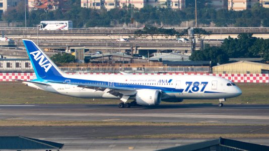 ANA Boeing 787-8 JA815A Landing down Taipei Songshan Airport 20141230b
