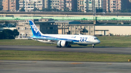 ANA Boeing 787-8 JA815A Landing down Taipei Songshan Airport 20141230a