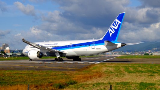 ANA Boeing 787-8 JA874A Departing from Taipei Songshan Airport 20160731d