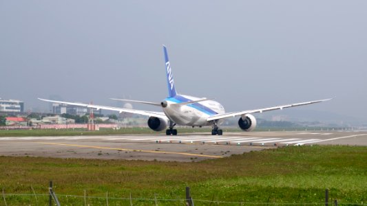 ANA Boeing 787-8 JA838A Taking off from Taipei Songshan Airport 20160229