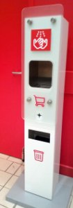 Automat do dezynfekcji rąk w 60-tysięcznym Tomaszowie Mazowieckim, w województwie łódzkim photo
