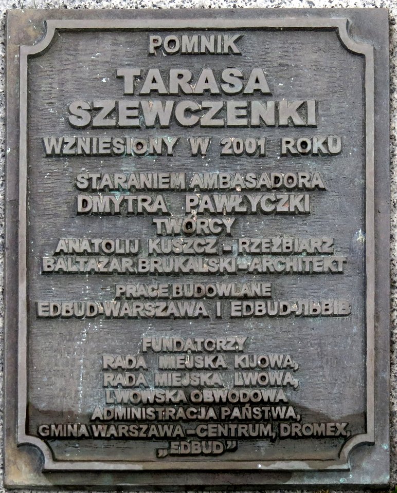 Warszawa pomnik Tarasa Szewczenki 03