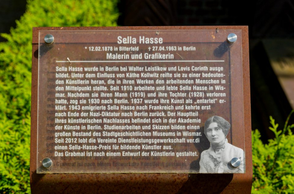 Wismar Friedhof Grab Hasse Infostele Sella Hasse 01