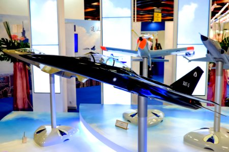 XAT-5 Advanced Trainer Model Display at AIDC Booth 20150815a