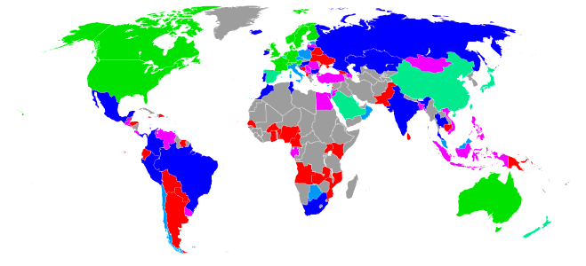 World countries by Standard & Poor's ratings as of 2011-04-21