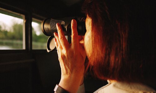 Binoculars looking watching