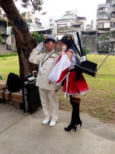 Two Cosplayers as Haruna and Admiral 20140705