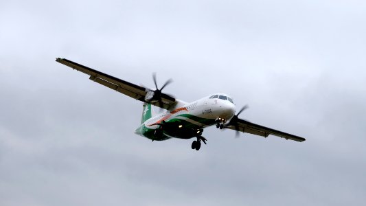 UNI Air ATR 72-600 B-17006 on Final Approaching at Taipei Songshan Airport 20150321a