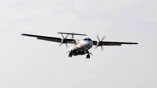 UNI Air ATR 72-600 B-17005 on Final Approach at Taipei Songshan Airport 20150110a