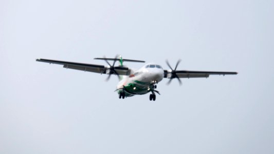 UNI Air ATR 72-600 B-17010 on Final Approach at Taipei Songshan Airport 20150221a