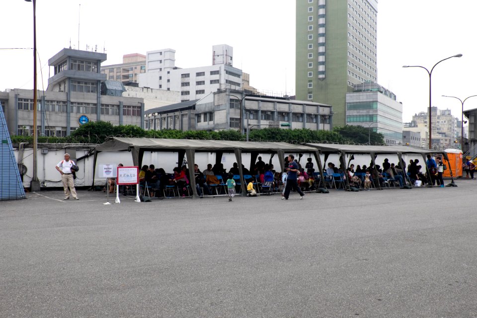 Visitors Rest Area Tents in Keelung Naval Pier 20150316