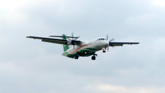 UNI Air ATR 72-600 B-17001 on Final Approach at Taipei Songshan Airport 20150101