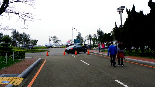 Visitors Spotting Aircraft on Runway after Leave Aviation Museum 20140330