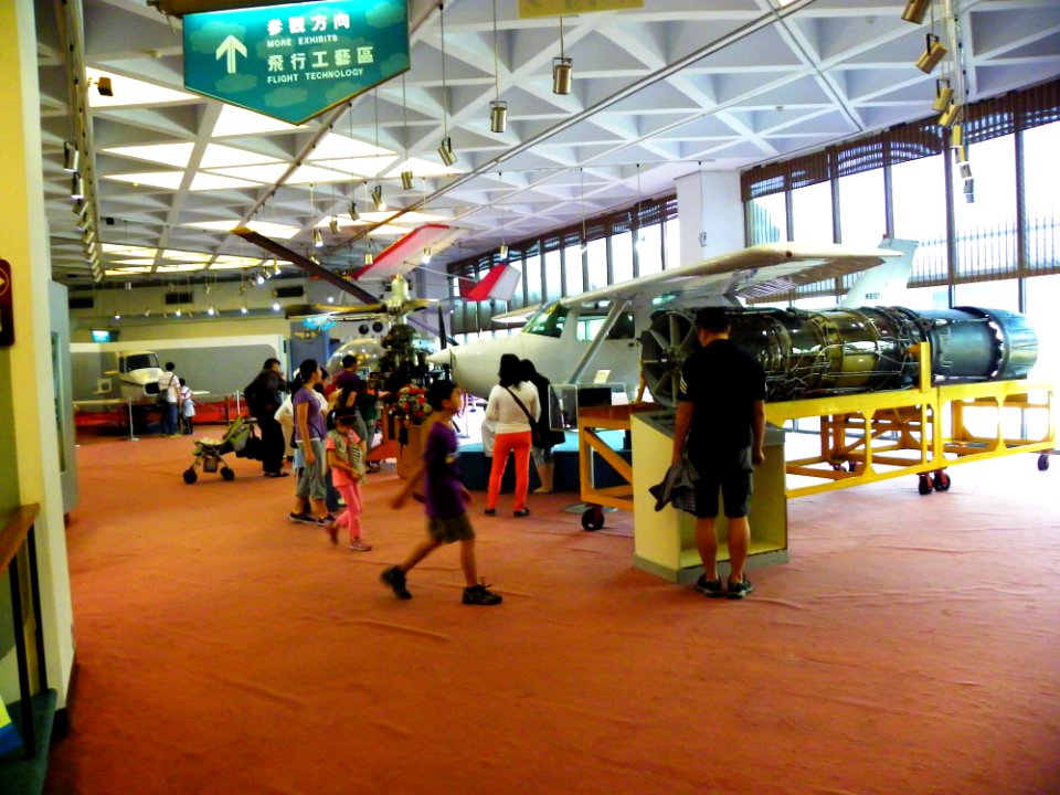 Visitors in Flight Technology Area, 1st Floor of Aviation Museum 20140330a