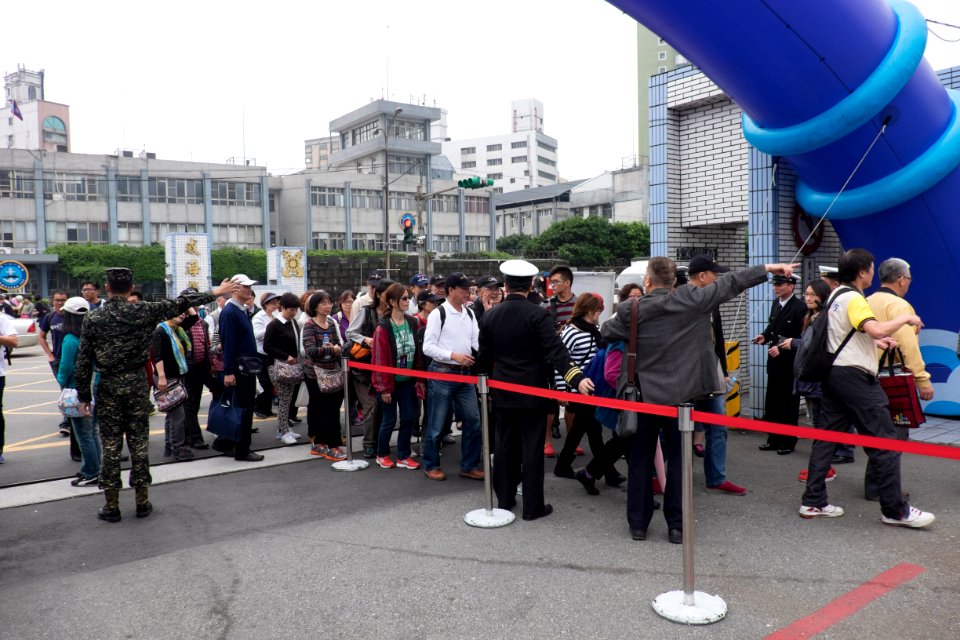 Visitors Group Entering Gate of Keelung Naval Pier 20150316