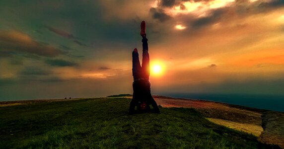 Headstand people peace photo