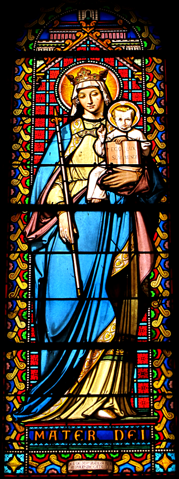 Vitrail Mater Dei,Abbaye de Méobecq, France