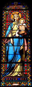 Vitrail Mater Dei,Abbaye de Méobecq, France