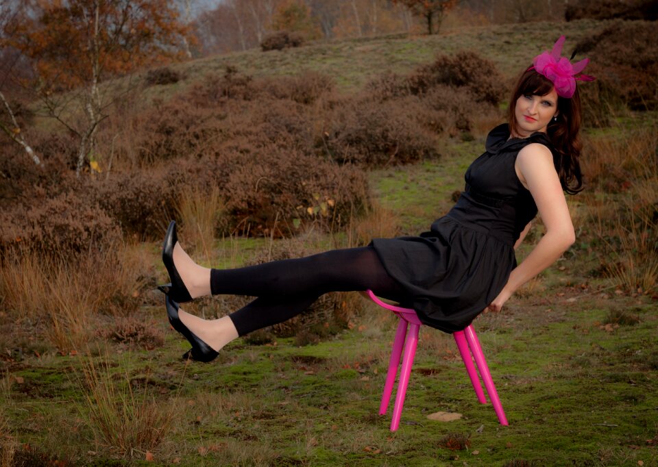 Black dress stool