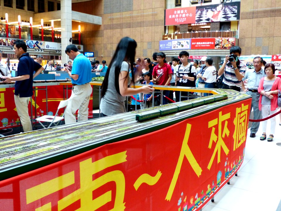 Visitor Photographing Model Railway by Digital Camera 20150606b