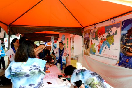 Visitor Playing Shooting Game in Matsuyama city Booth for Gift 20170530 photo