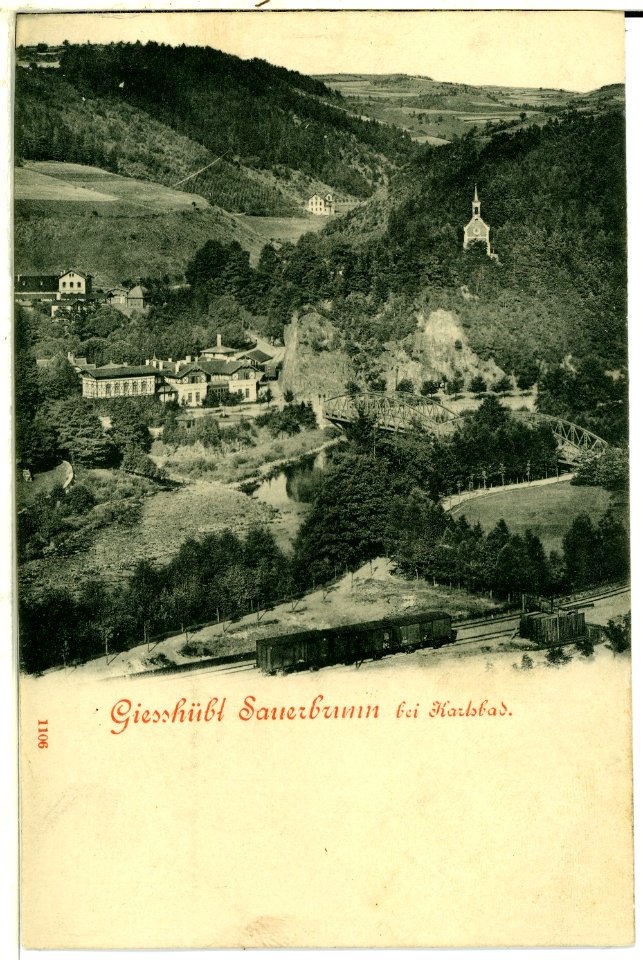 01106-Gieshübel-1899-Sauerbrunn - Blick in den Ort-Brück & Sohn Kunstverlag
