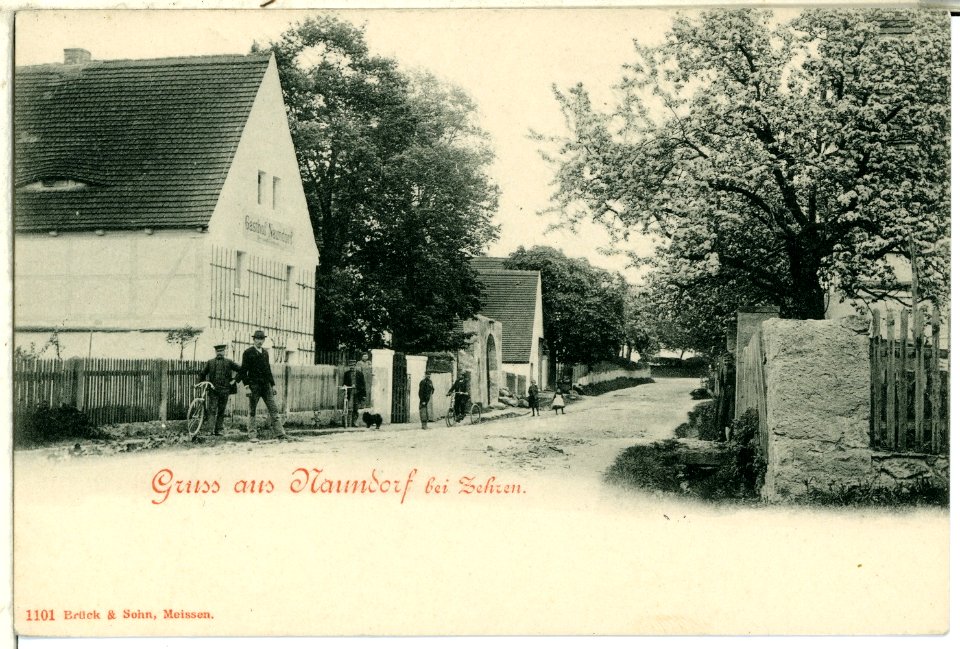 01101-Naundorf-1899-Dorfstraße mit Gasthof-Brück & Sohn Kunstverlag