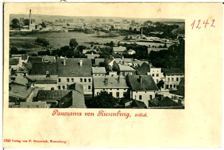 01242-Riesenburg-1899-Panorama von Riesenburg, östlich-Brück & Sohn Kunstverlag