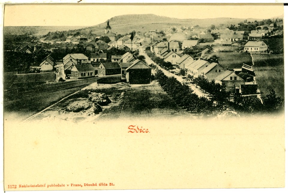 01172-Zdice-1899-Blick auf Zdice-Brück & Sohn Kunstverlag