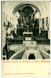 01109-Stare Boleslavi-1899-Altar und Kircheninnere der Marienkirche-Brück & Sohn Kunstverlag