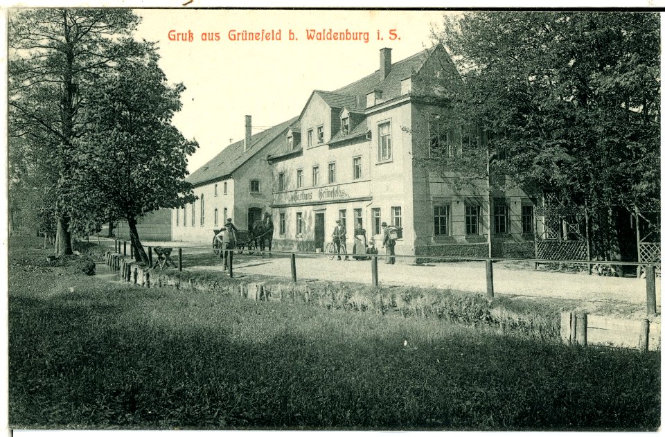 01134-Grünefeld-1899-Gasthaus mit Pferdefuhrwerk-Brück & Sohn Kunstverlag