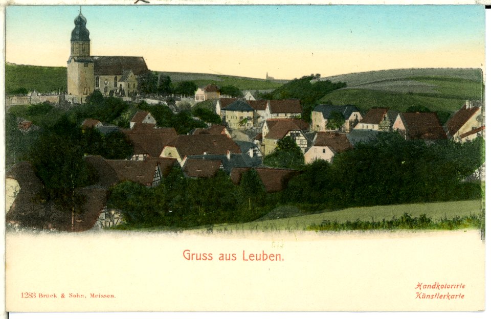 01283-Leuben-1899-Blick auf Leuben-Brück & Sohn Kunstverlag