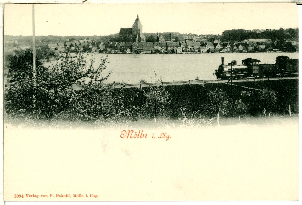 01094-Mölln-1899-Blick nach Mölln - mit Dampfeisenbahn-Brück & Sohn Kunstverlag