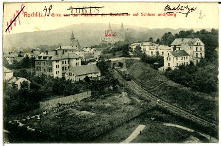 01193-Rochlitz-1899-Blick von der Realschule auf Schloß und Rochlitzer Berg-Brück & Sohn Kunstverlag